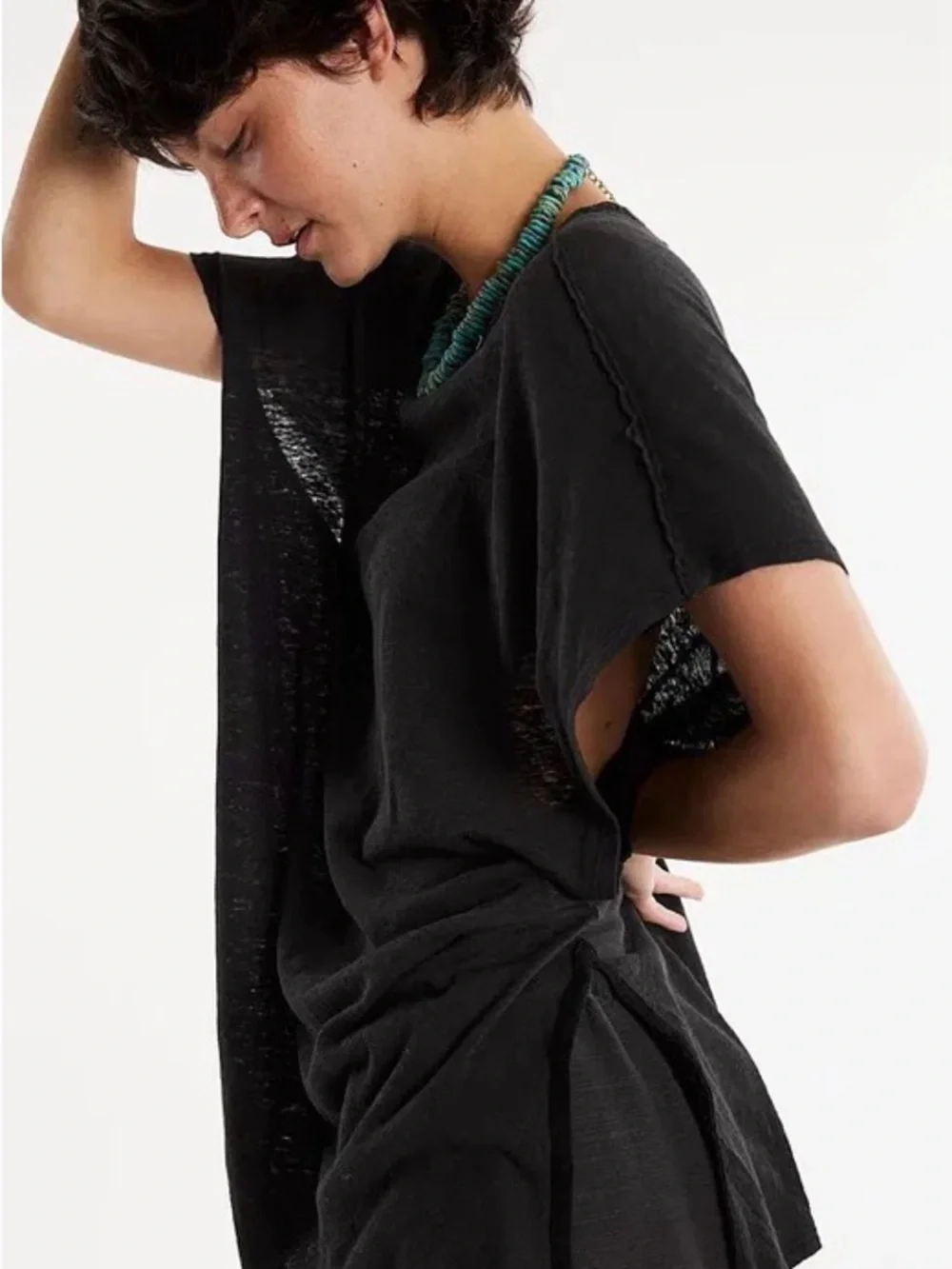 Free People We The Free Crystalle Tee. NWT. Black